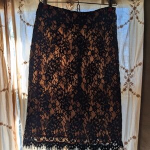 Elegant Black Lace Skirt. Banana Republic Size0 petite. Holiday Collection 2008.